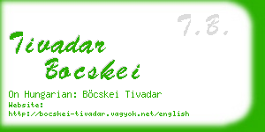 tivadar bocskei business card