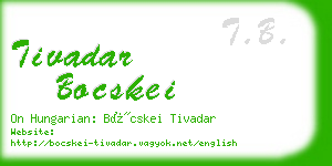 tivadar bocskei business card